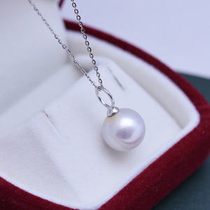 Collar de Perlas de Agua Dulce de 11-12 mm Directo de Fábrica, Color Blanco Púrpura con Fuerte Brillo, Pequeñas Imperfecciones, Colgante de Plata S925 para Mujer - Product Image 2
