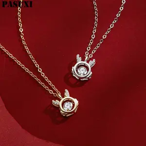 PASUXI fábrica venta al por mayor joyería de moda collares moissanita collar 925 Collar de plata colgantes de joyería fina de plata