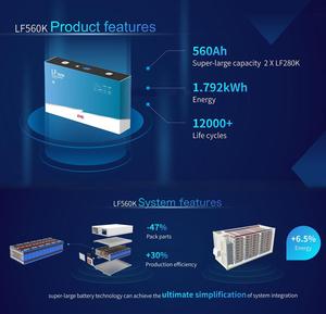 ディープサイクルLi Ion Lifepo 4カーボートLf560k V3 Lfp 500ah 560ah 650ah 700ahリチウムイオンバッテリーLifepo4セル