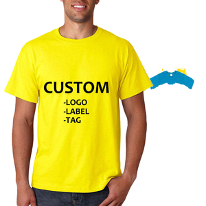 T-shirt all'ingrosso in cotone 100% da uomo con stampa personalizzata Logo o-collo in <span class=keywords><strong>tinta</strong></span> <span class=keywords><strong>unita</strong></span> 180 GSM a maniche corte regolari - Product Image 3