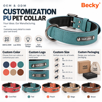 Collier pour chien en cuir réglable personnalisé avec logo, vente en gros du fabricant, collier d'identification pour animaux de compagnie, collier de luxe en PU pour chien