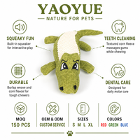 Jouet à mâcher pour chien en peluche, couineur, mignon, motif crocodile de dessin animé, en toile de jute et polaire de maïs, pour le nettoyage des dents et les soins molaires, tailles S-XL
