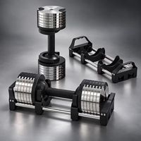Ensemble d'haltères réglables avec plateaux de rangement, poids de musculation pour la maison, gain de place, pour la force et l'entraînement du corps entier