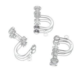 Boucles d'oreilles clips transparentes en résine, style vague, sans perçage, moulées par injection plastique - Product Image 5
