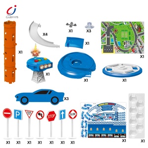 Ensemble de construction en métal moulé sous pression, <span class=keywords><strong>parking</strong></span> en spirale DIY, <span class=keywords><strong>garage</strong></span> de stationnement, ensemble de jouets de voiture, ensemble de jeu de stationnement de voiture en alliage de métal de la police - Product Image 4