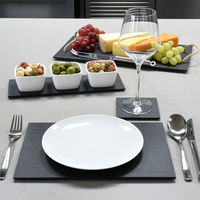 Set de table de table rond noir naturel BSCI Factory Direct et sous-verres de boissons pour la gravure directe de la source