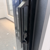 Puerta Corredera de Aluminio Ultra Delgada, Sin Aislamiento, de Alta Resistencia, con Vidrio Templado Visible y Resistente al Viento para Supermercado