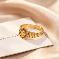 Bague en cuivre en forme de montre pour femmes, bijoux traditionnels pour usage quotidien et décontracté, 1 pièce