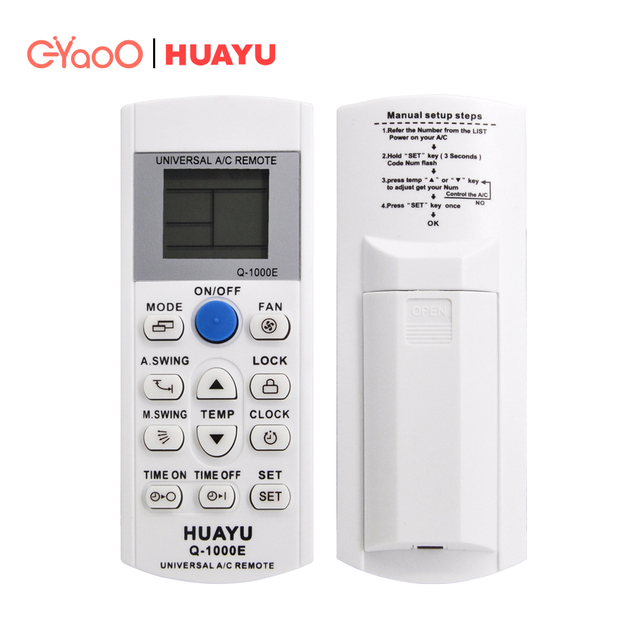 Huayu Brand Q-1000E Universal Air Conditioner Remote Control White Wireless Multifunctional Air Conditioner Controller