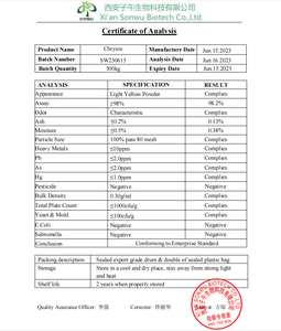 Natural <span class=keywords><strong>98%</strong></span> Pureza Oroxylum Indicum Plant <span class=keywords><strong>Extract</strong></span> <span class=keywords><strong>Chrysin</strong></span> para Cuidados de Saúde - Product Image 2