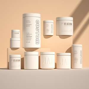 Tùy chỉnh chất lượng cao cấp thực phẩm HDPE chai nhựa dinh dưỡng vitamin bột Jar với vít cap - Product Image 1