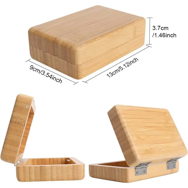 Handgemachte natürliche Farbe Quadratische Holz Aufbewahrung sbox Bambus Seifen halter Badezimmer Seifens chale