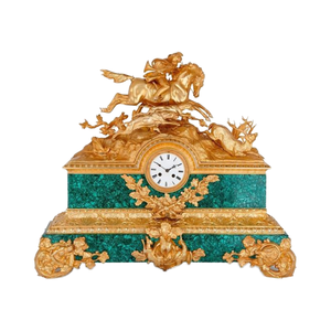 Đồng hồ để bàn sang trọng Malachite Đồng hồ báo thức bằng đồ dùng trên bàn có nhiệt kế cho văn phòng tại nhà Du lịch và ý tưởng quà tặng Đồ cổ sưu tầm - Product Image 1