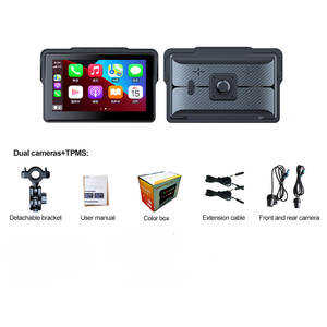 7 "inch Xe máy GPS Navigation ghi âm không dây Carplay Android tự động màn hình chống thấm nước kép BT 5.0 Wifi máy ảnh kép - Product Image 6