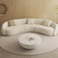 Ensemble de canapés sectionnels modernes de luxe avec revêtement en tissu et rembourrage en éponge, design en forme de S durable et écologique pour salon