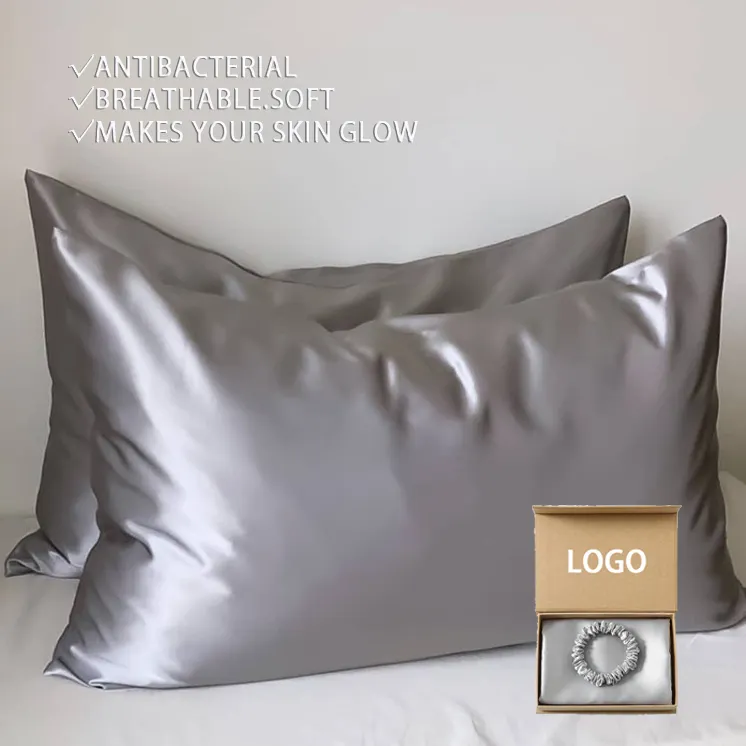 Sıcak satış 100% dut ipek yastık kılıfı saf gümüş infüzyon ipek yastık kılıfı OEKO sertifikası ile