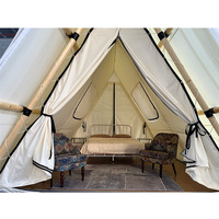 Tente A-Frame 4*4m, triangulaire, imperméable, en acier, portable, pour le camping, les événements, les hôtels de luxe, les resorts, en toile, style safari