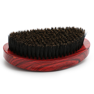 JDK Private Label Brosse à barbe à finition grain de bois <span class=keywords><strong>rouge</strong></span> Poils de sanglier doux et moyens Palette de palmier Caractéristiques du coussin d'évent rond - Product Image 4