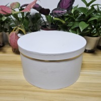 Boîtes rondes en papier de couleur unie en gros à bas prix, 5 pièces, boîtes rondes en carton, grandes boîtes rondes blanches pour bouquets pour la Saint-Valentin