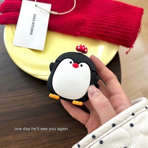 Housse en silicone pour oreillettes de pingouin champignon mignon design dessin animé pour <span class=keywords><strong>Airpods</strong></span> <span class=keywords><strong>12</strong></span> 3 <span class=keywords><strong>Airpods</strong></span> <span class=keywords><strong>Pro</strong></span> 2 joli casque d'écoute sans fil - Product Image 4