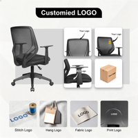 Chaise de bureau ergonomique pivotante à dossier moyen Kabel, nouvelle arrivée, avec dossier en maille, accoudoirs fixes, hauteur réglable, style moderne, tissu