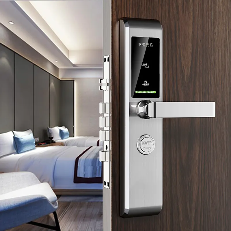 होटल कुंजी कार्ड कड़ी चोट दरवाजा लॉक सिस्टम डिजिटल सुरक्षा इलेक्ट्रॉनिक कार्ड रीडर स्मार्ट दरवाज़ा बंद