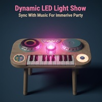 Table de mixage DJ et piano interactifs en bois avec support pour enfants, effets lumineux LED colorés, double platine, bureau d'activités Montessori