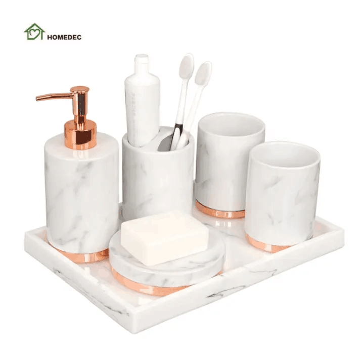 High Quality Luxury Ceramic Custom Marble Hotel Bathroom Accessories ...