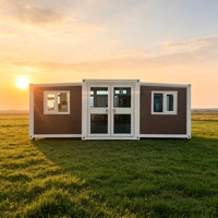 Maison conteneur modulaire pliable Shinestone multi-usage à double aile extensible avec cloisonnement personnalisé