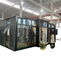 Maison conteneur pliable extensible, maison préfabriquée mobile pour les séjours de vacances en station balnéaire