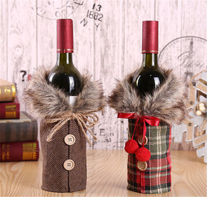 Adornos de <span class=keywords><strong>Feliz</strong></span> <span class=keywords><strong>Navidad</strong></span> para el hogar, cubierta de botella de vino de celosía, suministros de decoración de <span class=keywords><strong>Navidad</strong></span> - Product Image 1