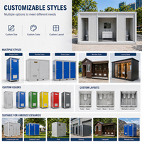 Kontainer Toilet Portabel Ramah Lingkungan Modern Kelas Atas Grosir, Panel Sandwich Baja Terisolasi, Ukuran Kustom untuk Acara Luar Ruangan