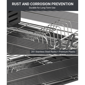 Escurridor de platos desmontable, accesorios de cocina, estante de almacenamiento de platos, estante de secado de platos con taza de cubiertos - Product Image 3