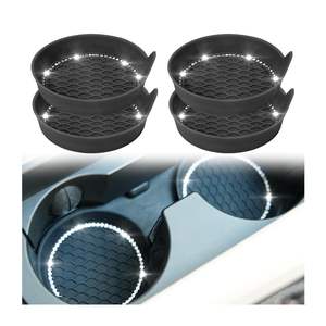 New Non-slip Water Cup Pad <strong>Car</strong> Coaster Diamond Rhinestone Bling Decoration Anti-skid Rubber Cup Bottle Mat <strong>Accessories</strong> - Product Image 1