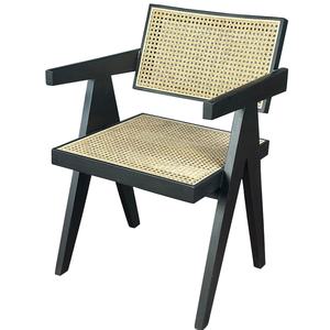 Silla de Ratán de Color Natural, Silla de Madera Maciza de Ratán, Silla de Comedor Vintage, Silla de Café para Hotel y Restaurante - Product Image 1