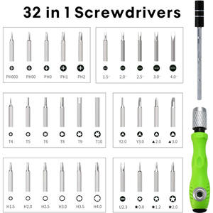 Kit de tournevis multifonction 32-en-1 en acier inoxydable pour réparation et <span class=keywords><strong>entretien</strong></span> de té<span class=keywords><strong>l</strong></span>éphones portables et usage domestique - Product Image 6