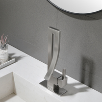 Robinet de lavabo cascade moderne à poignée unique, eau chaude et froide, en laiton, prix usine