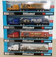 Camions de transport américains miniatures en alliage moulé sous pression à l'échelle 1:87, jouets éducatifs de construction, conteneurs miniatures