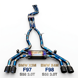 ระบบท่อไอเสียแบบ Catback วาล์วควบคุม Vortex Blue Burnt Titanium สำหรับ BMW X3M F97 X4M F98 S58 3.0T ชุดอุปกรณ์เพิ่มประสิทธิภาพแบบติดตั้งได้โดยตรง - Product Image 1