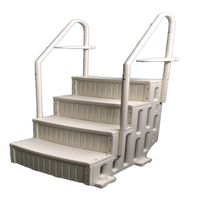 Échelles de piscine spa, 4 marches, cadre d'escalier, piscine hors sol, portable, en plastique, extérieur, avec échelle en PVC