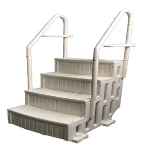 스파 풀 슬라이드 사다리 4 단계 계단 프레임 수영장 지상 수영 Pvc 사다리가있는 휴대용 플라스틱 야외