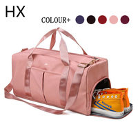 Sacs de sport de voyage pour femmes, sacs de sport à bandoulière, sacs de sport personnalisés avec logo, imperméables, bon marché, roses, avec sac à chaussures, bagages pour femmes