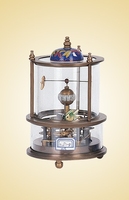 Horloge mécanique vintage et unique en émail cloisonné chinois / Bronze vert/bleu pour aquarium animé