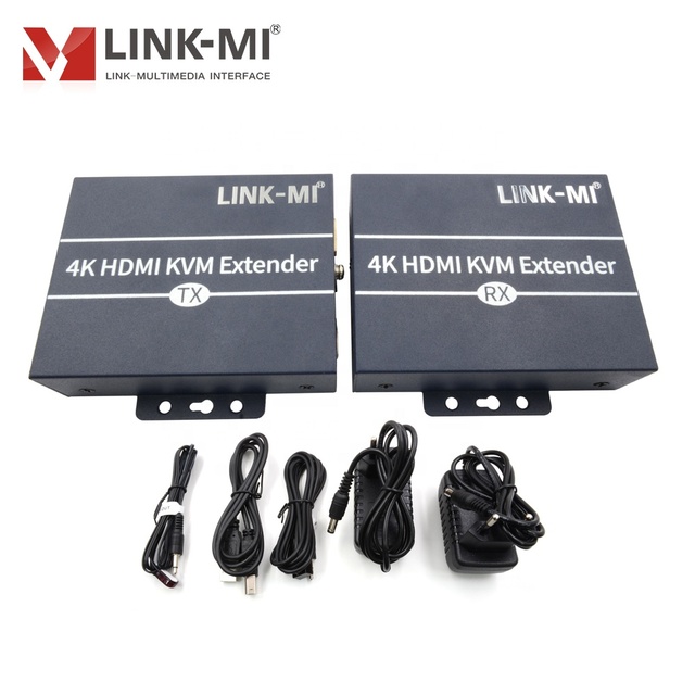 4K 120m for HDMI KVM Extender with Local for HDMI Loop Out USB Keyboard Mouse Support Single Cat5e/6 Cable Metal Material Audio