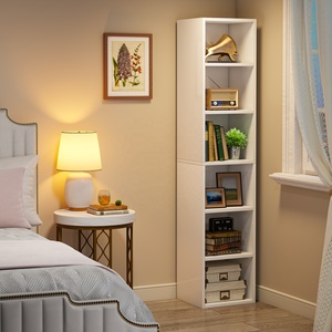 Tribesigns 6-Tier Books Storage Cabinet Living Room Wood <strong>Cube</strong> Bookcase White Corner <strong>Shelf</strong> - Product Image 2