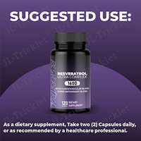 Supplément à base de plantes naturel de haute pureté Trans Resvératrol Capsules de resvératrol d'extrait de pépins de raisin vente en gros OEM