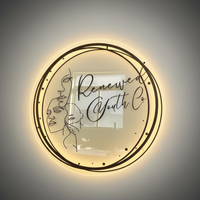 Enseigne lumineuse en acrylique, enseigne au néon, publicité, logo en acrylique 3D, lettres rétroéclairées LED personnalisées, logo circulaire en acrylique