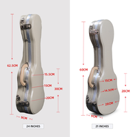 Penjualan Langsung dari Pabrik Casing Keras Gitar Akustik ABS Warna Krem Pelindung Kustom Kotak Musik Gitar Bass