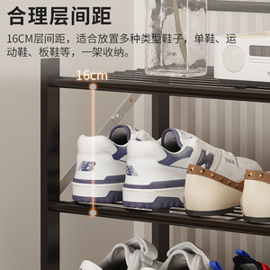 Metal Foldable <b>Shoe</b> <b>Rack</b> Multi Layer Simple <b>Storage</b> Standing Type 10-20 Pairs Rectangular Solid Color Support Structure - Product Image 1