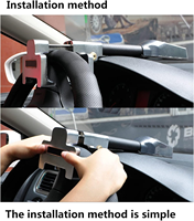 Verrou de volant avec alarme, antivol pour véhicule, verrou de sécurité universel pour voiture, camion, SUV avec avertisseur sonore et voyant LED